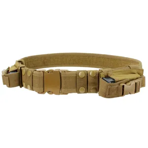 Condor Tactical Belt in Coyote Brown with Dual Pistol Mag Pouches - Durable, Adjustable, and Reliable Gear