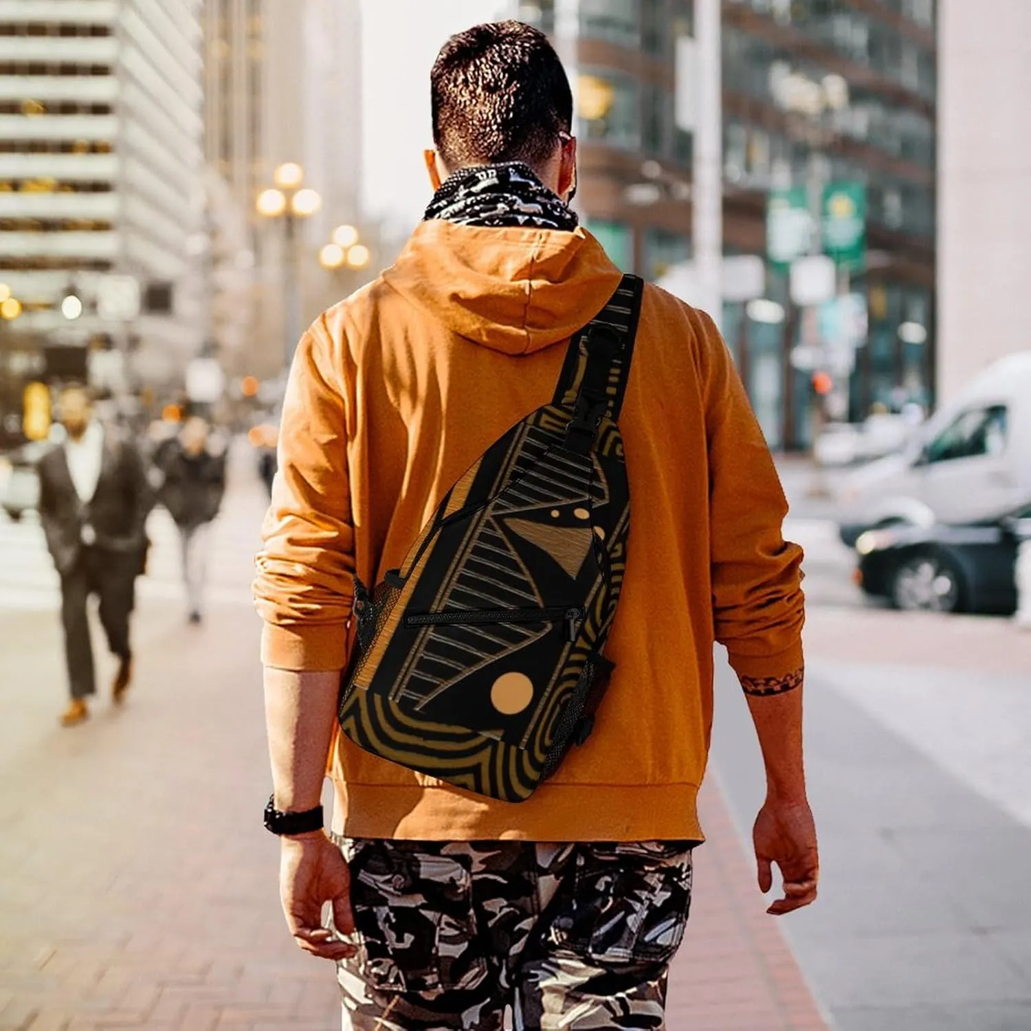 Contemporary Afrocentric Retro A Spacious And Large Capacity Portable Adjustable Chest Bag