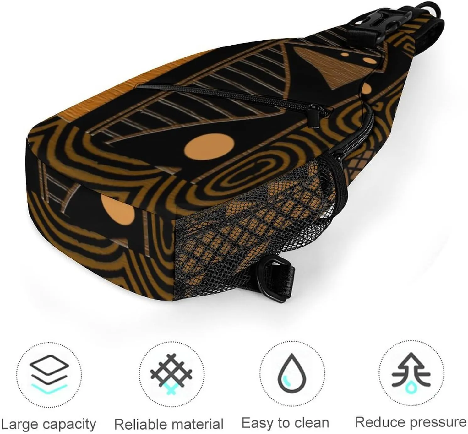 Contemporary Afrocentric Retro A Spacious And Large Capacity Portable Adjustable Chest Bag