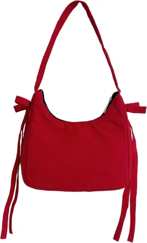 Coquette Y2k Crescent Shoulder Bag - Small Red Bow Purse for Women