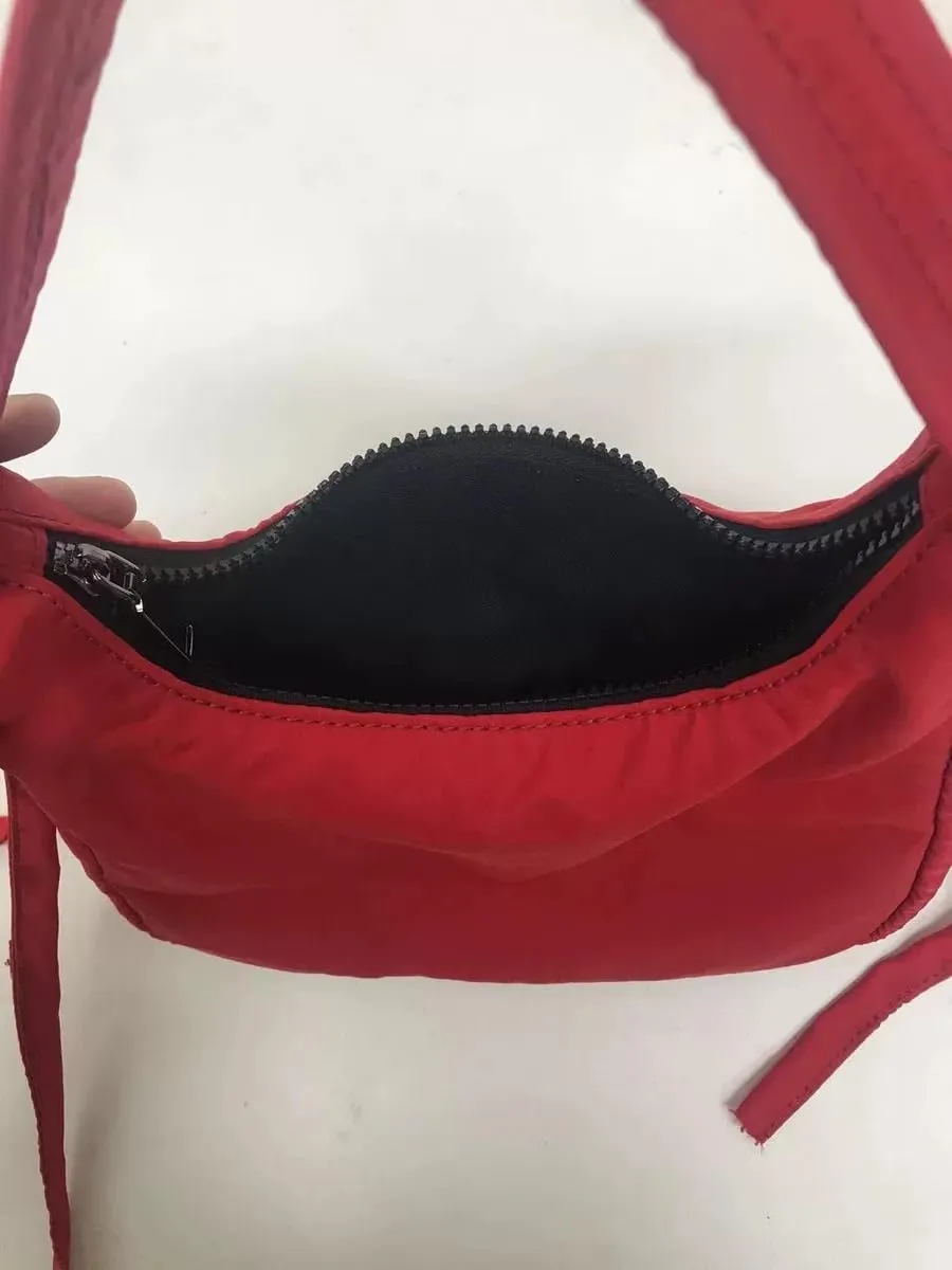 Coquette Y2k Crescent Shoulder Bag - Small Red Bow Purse for Women