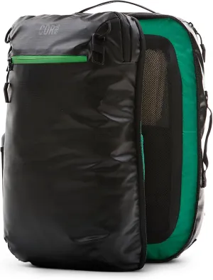 COR Surf 34L Carry On Travel Backpack | TSA and Airline Flight Approved Personal Luggage Style Backpack | The Island Hopper 2.0 | 34L Matte Black Waterproof Edition | FREE S-Clip Included