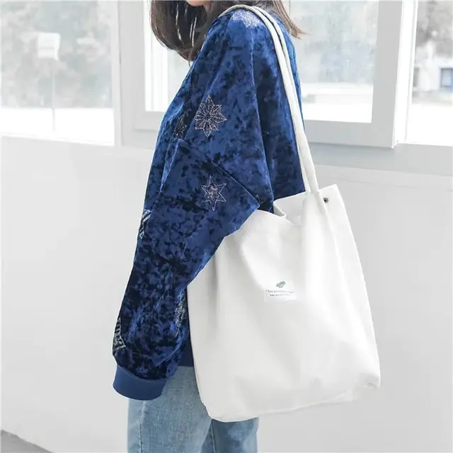 Corduroy Waterproof Shoulder Canvas Bags Women Durable materials