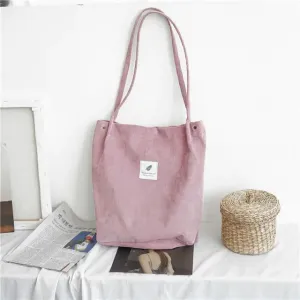 Corduroy Waterproof Shoulder Canvas Bags Women Durable materials