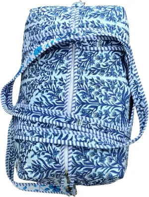 Cotton Quilted Duffle Bag Floral Print Bags Shoulder Weekender Overnight Travel Carry Gym Luggage Yoga Bag (Design-4_11)