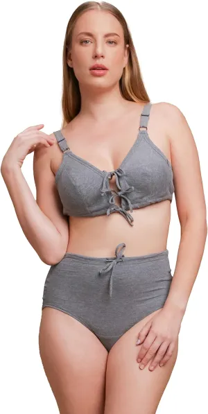 Cottonique Latex-Free Drawstring Brief Women with Skin Allergies and Sensitive Skin (2/pack)