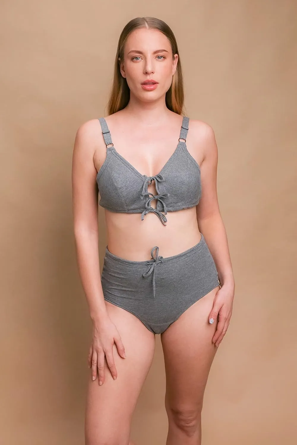 Cottonique Latex-Free Drawstring Brief Women with Skin Allergies and Sensitive Skin (2/pack)