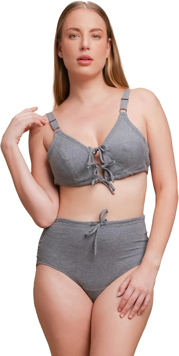 Cottonique Latex-Free Drawstring Brief Women with Skin Allergies and Sensitive Skin (2/pack)