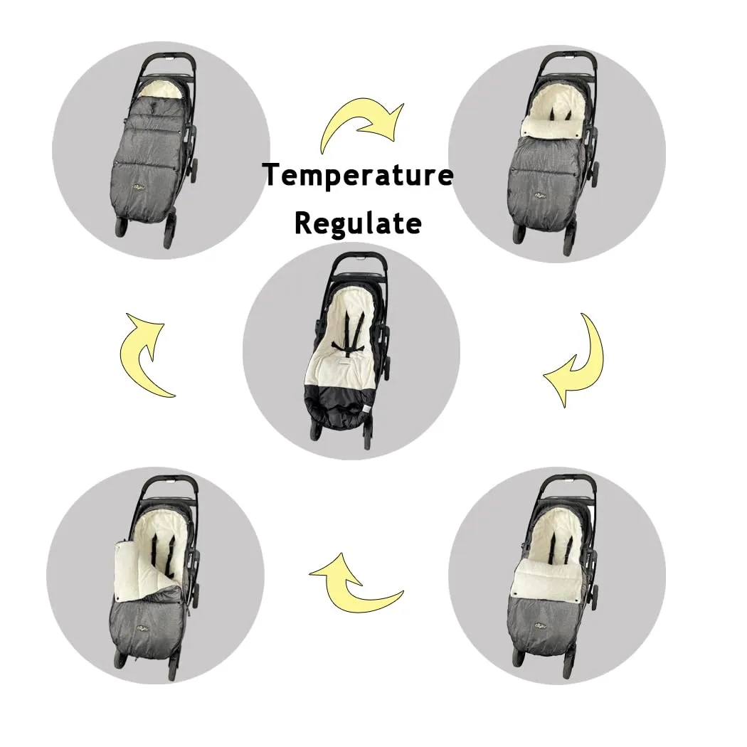 CozyMe Stroller Footmuff - Adjustable Winter Stroller Blanket Evolution for Toddler, Multi Purpose Fleece Lined Warm Hooded Bunting Bag for Baby, Water Repellent | (6M - 4T)