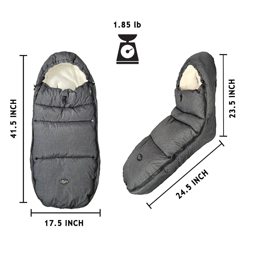 CozyMe Stroller Footmuff - Adjustable Winter Stroller Blanket Evolution for Toddler, Multi Purpose Fleece Lined Warm Hooded Bunting Bag for Baby, Water Repellent | (6M - 4T)