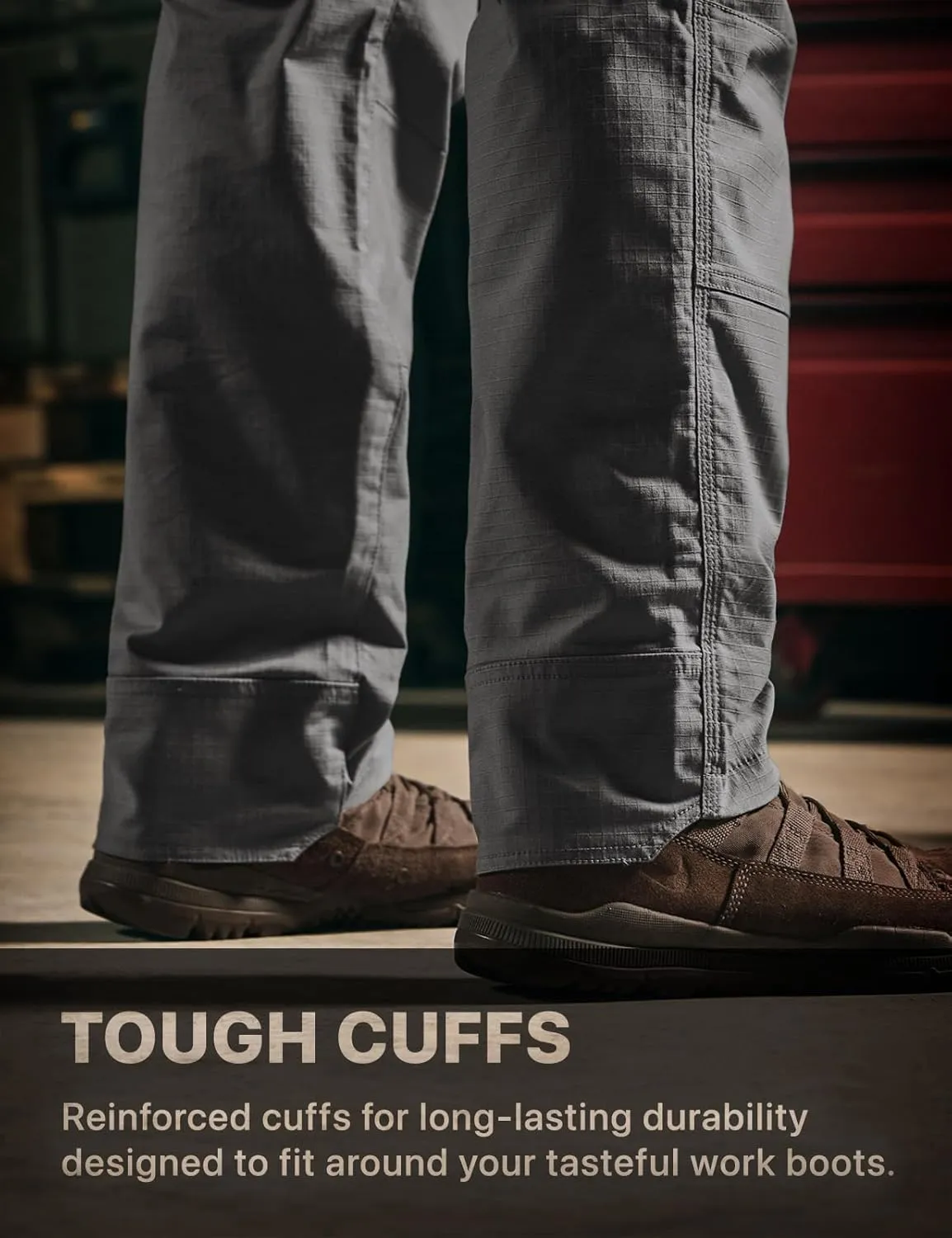 CQR Men's Flex Ripstop Work Pants, Water Resistant Tactical Pants, Outdoor Utility Operator EDC Cargo Pants