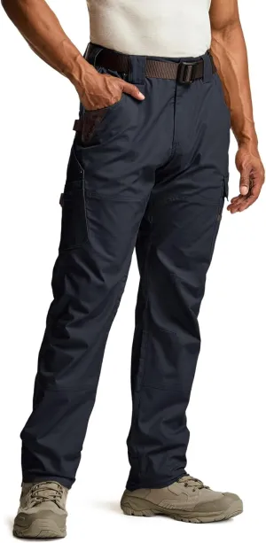 CQR Men's Flex Ripstop Work Pants, Water Resistant Tactical Pants, Outdoor Utility Operator EDC Cargo Pants
