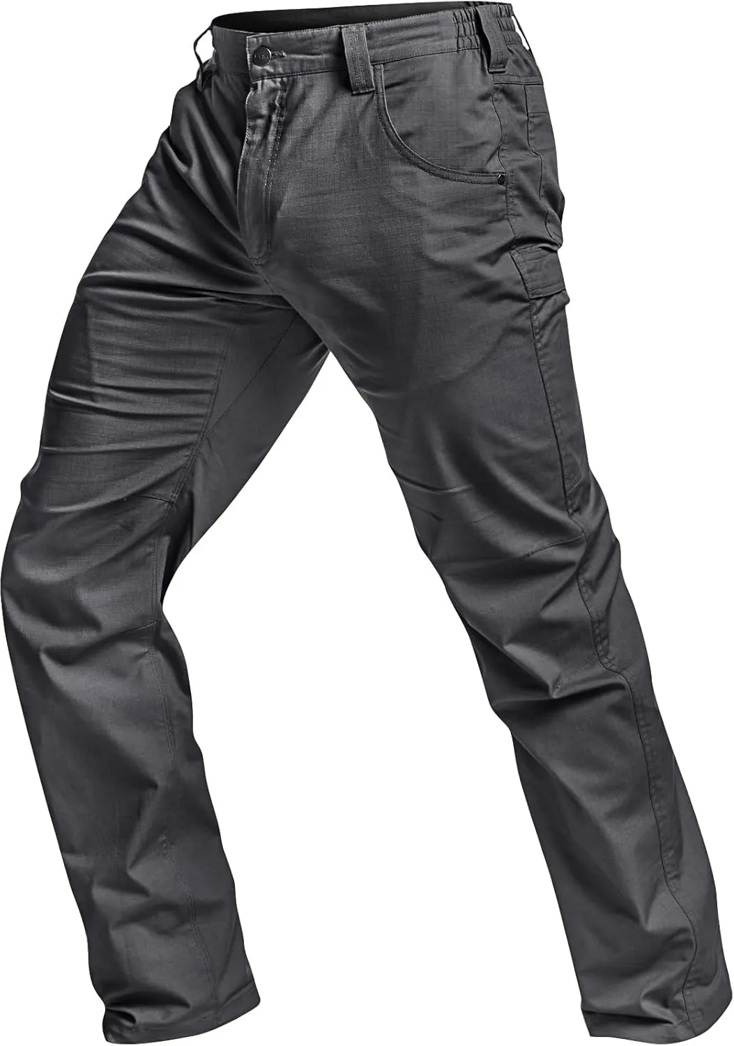 CQR Men's Utility Flex Cargo Pants, Classic-Fit Casual Stretch Work Pants, Water Resistant Lightweight Tactical Hiking Pants