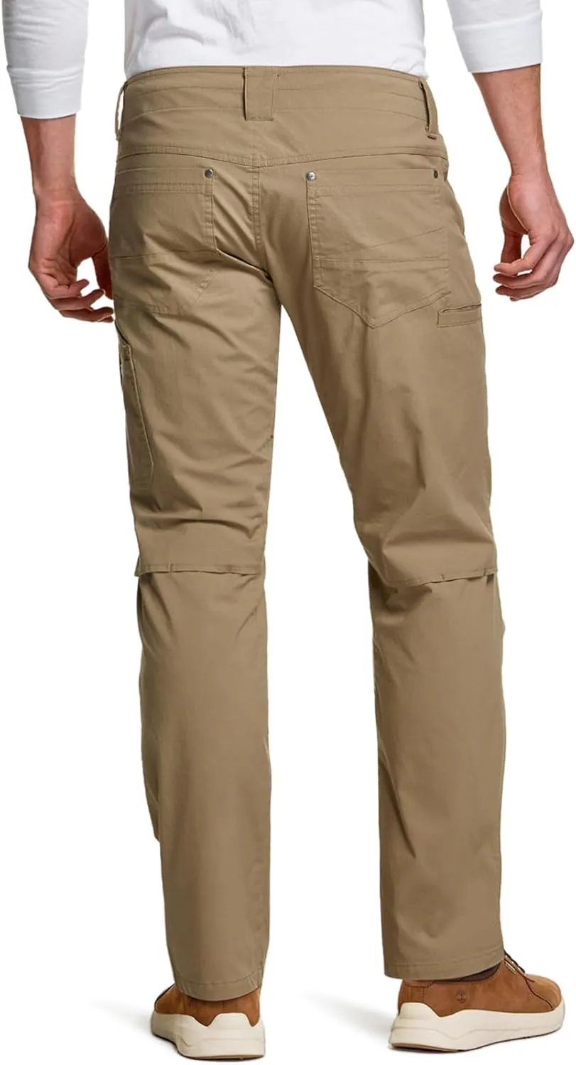 CQR Men's Vent Stretch Pants, Quick Dry Lightweight Casual Cargo Pants, Water Resistant Straight-Fit Utility Work Pants