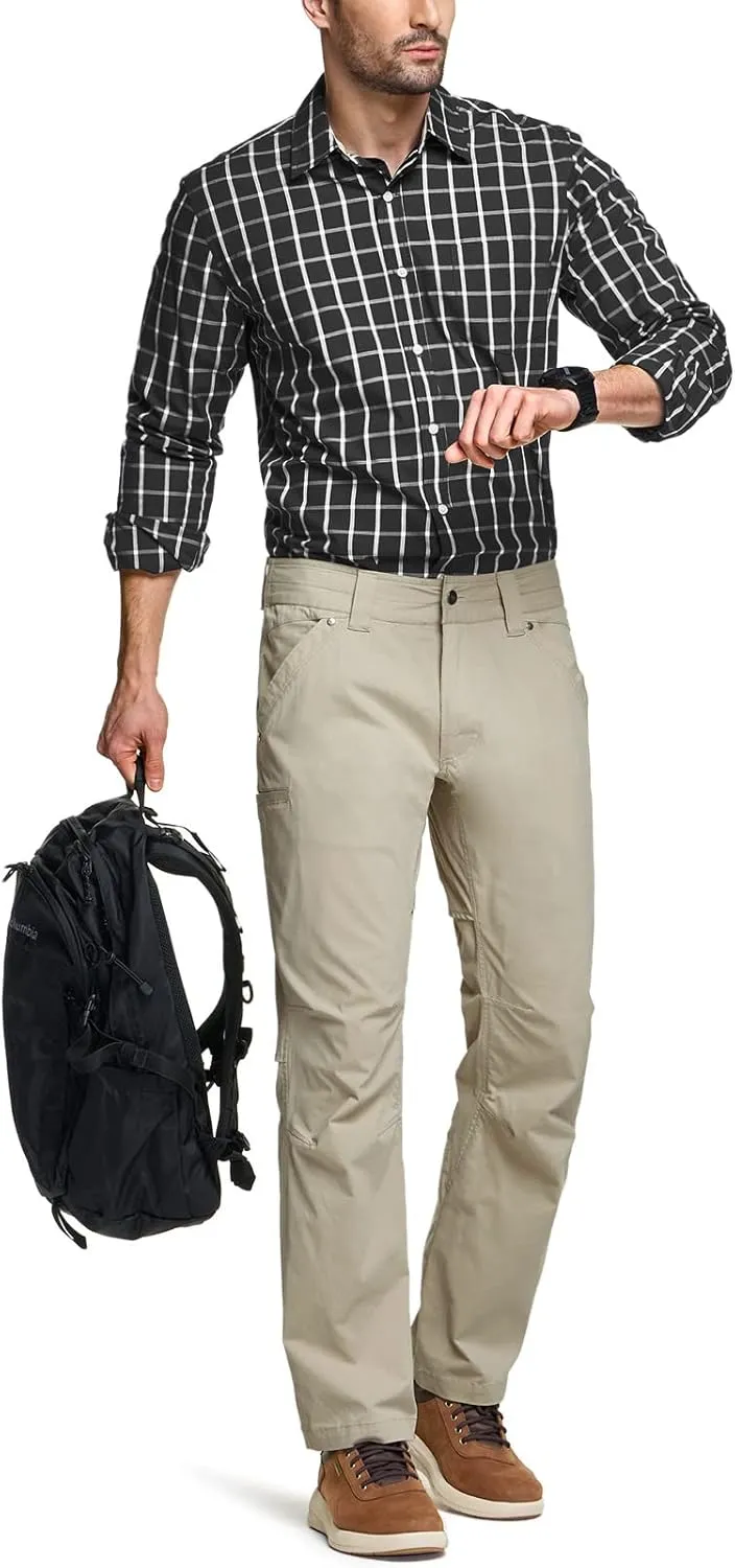 CQR Men's Vent Stretch Pants, Quick Dry Lightweight Casual Cargo Pants, Water Resistant Straight-Fit Utility Work Pants