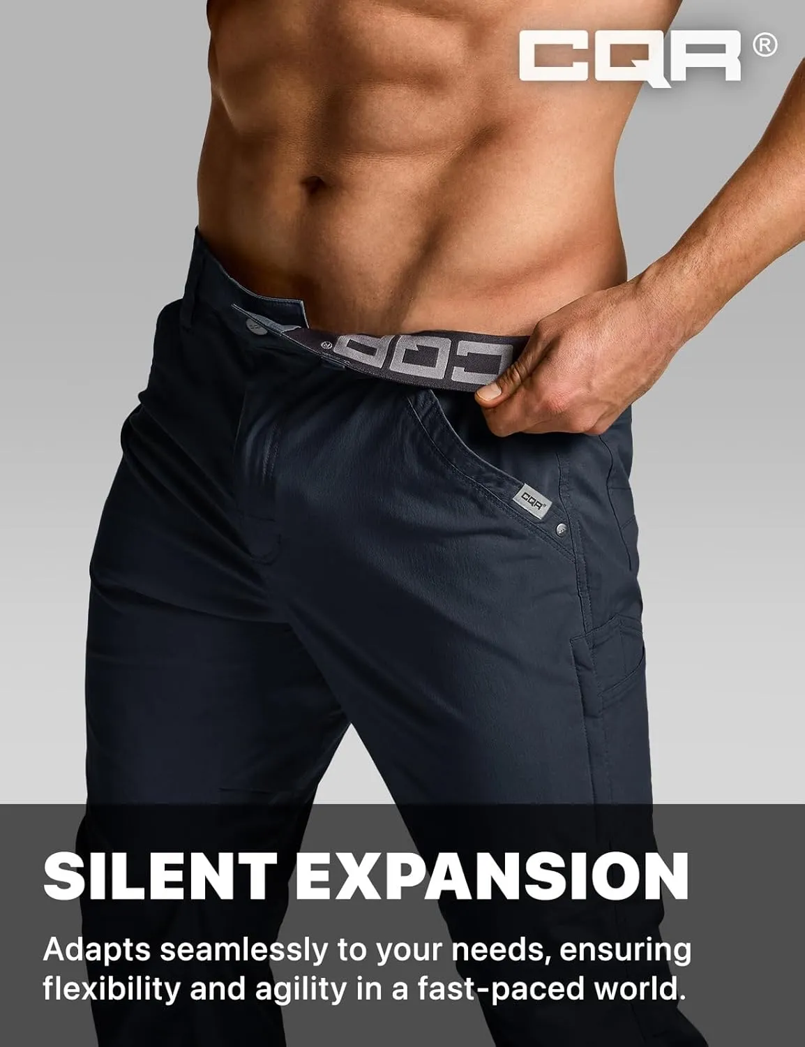 CQR Men's Vent Stretch Pants, Quick Dry Lightweight Casual Cargo Pants, Water Resistant Straight-Fit Utility Work Pants
