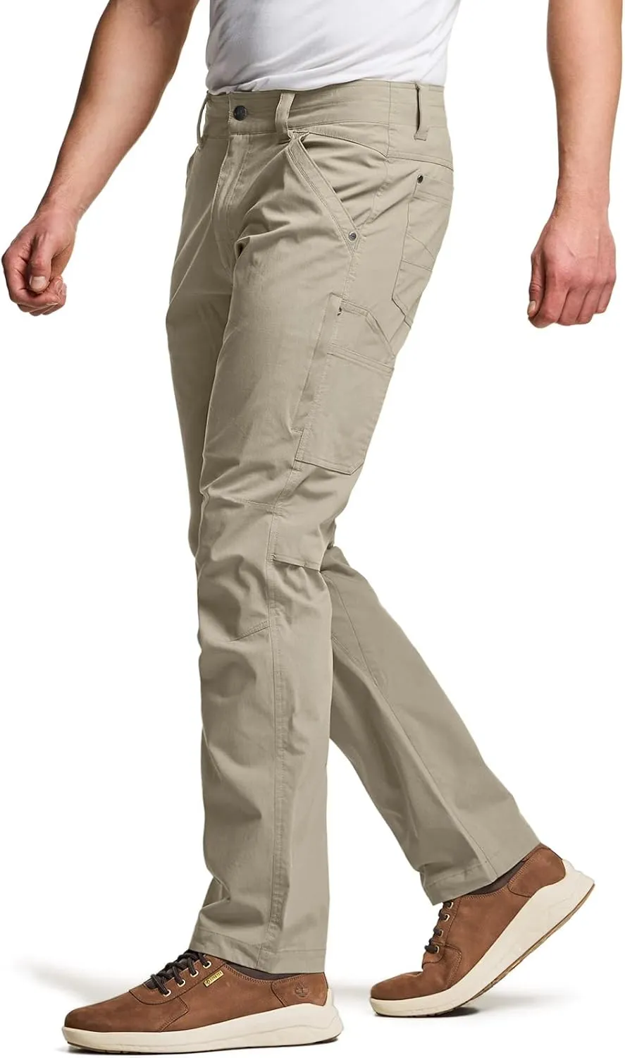 CQR Men's Vent Stretch Pants, Quick Dry Lightweight Casual Cargo Pants, Water Resistant Straight-Fit Utility Work Pants