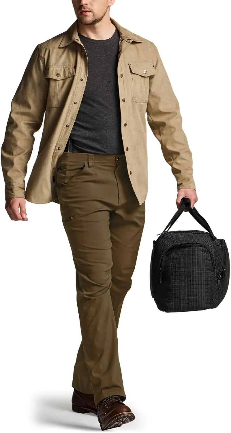 CQR Men's Vent Stretch Pants, Quick Dry Lightweight Casual Cargo Pants, Water Resistant Straight-Fit Utility Work Pants
