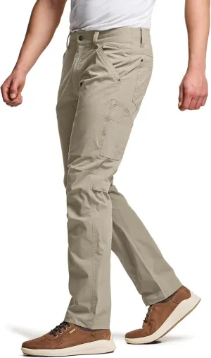 CQR Men's Vent Stretch Pants, Quick Dry Lightweight Casual Cargo Pants, Water Resistant Straight-Fit Utility Work Pants
