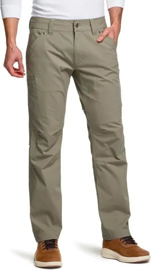 CQR Men's Vent Stretch Pants, Quick Dry Lightweight Casual Cargo Pants, Water Resistant Straight-Fit Utility Work Pants