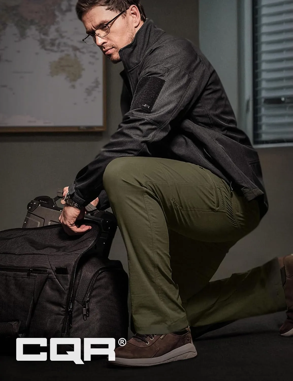 CQR Men's Vent Stretch Pants, Quick Dry Lightweight Casual Cargo Pants, Water Resistant Straight-Fit Utility Work Pants