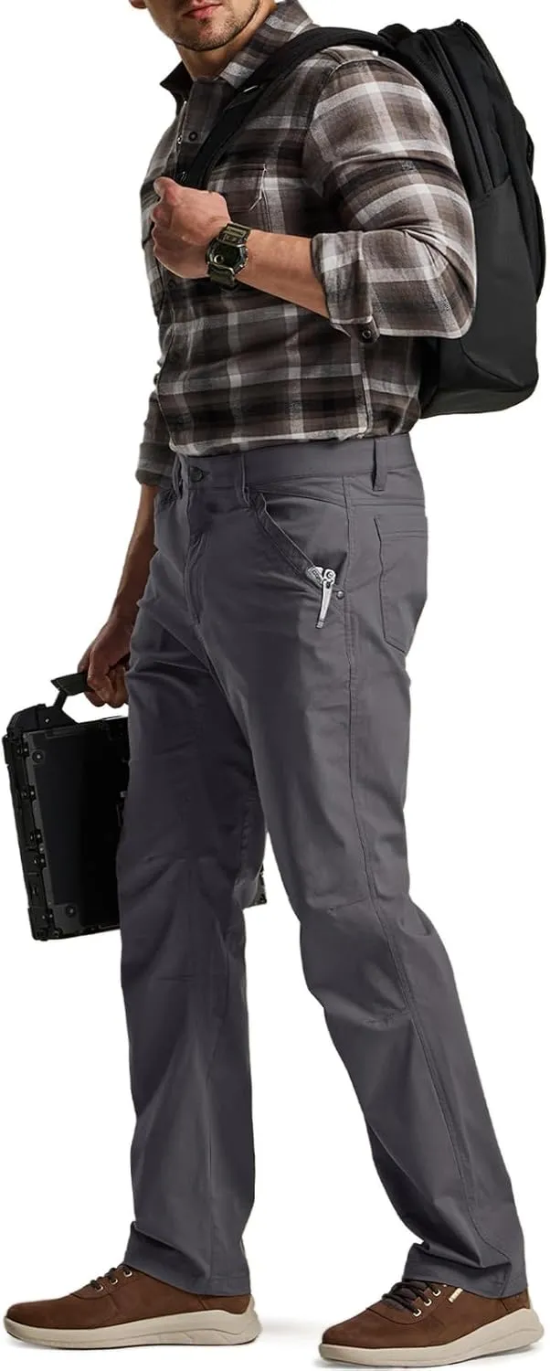 CQR Men's Vent Stretch Pants, Quick Dry Lightweight Casual Cargo Pants, Water Resistant Straight-Fit Utility Work Pants