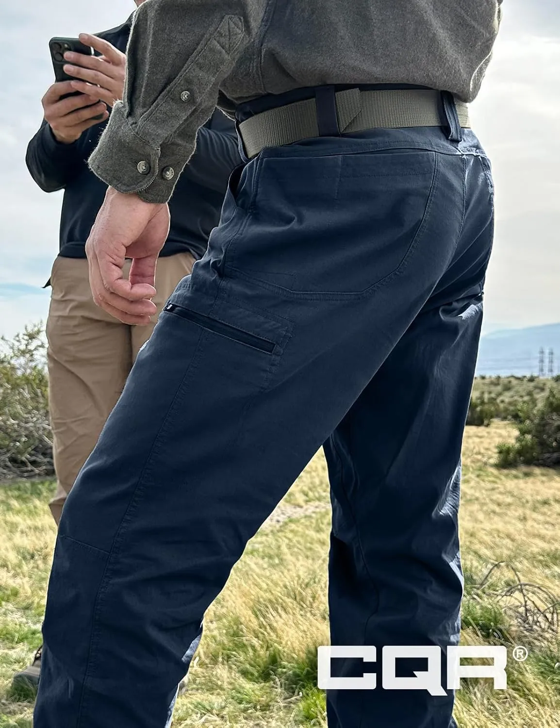 CQR Men's Vent Stretch Pants, Quick Dry Lightweight Casual Cargo Pants, Water Resistant Straight-Fit Utility Work Pants