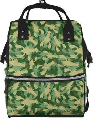 Crayfish Army Pattern Mummy Diaper Bag Backpack Durable Maternity Baby Nappy Casual Shoulder Bags Travel Hiking Outdoor Pack