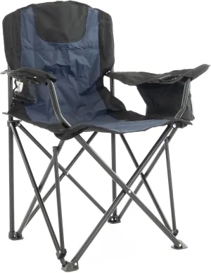 Creative Outdoor Luxurious Folding Chair - Durable Water Bottle Holder - Built-in Cooler Storage Bag - Compact Design (Navy & Black)