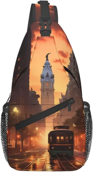 Cross Chest Bag Diagonally - Quality, Durable, and Spacious Shoulder Bag for Men and Women Philadelphia, Pennsylvania Pattern