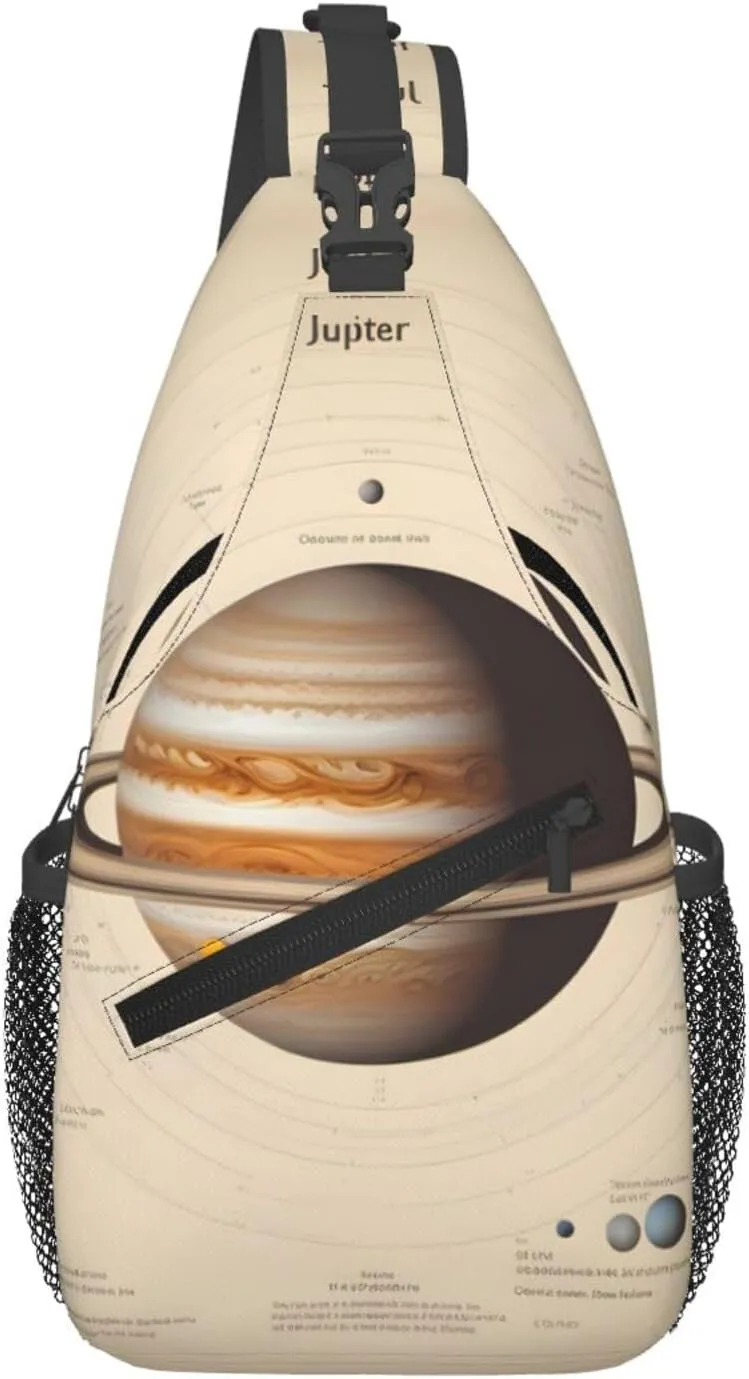 Cross Chest Bag Diagonally - Quality, Durable, and Spacious Shoulder Bag for Men and Women Solar System Jupiter Printing