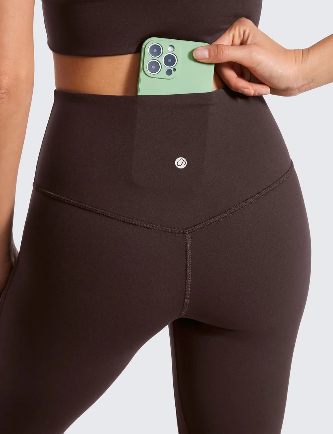 CRZ YOGA Butterluxe High Waist Mini Flared Leggings for Women 30" / 31.5" - Bootcut Yoga Pants with Pocket Casual Lounge