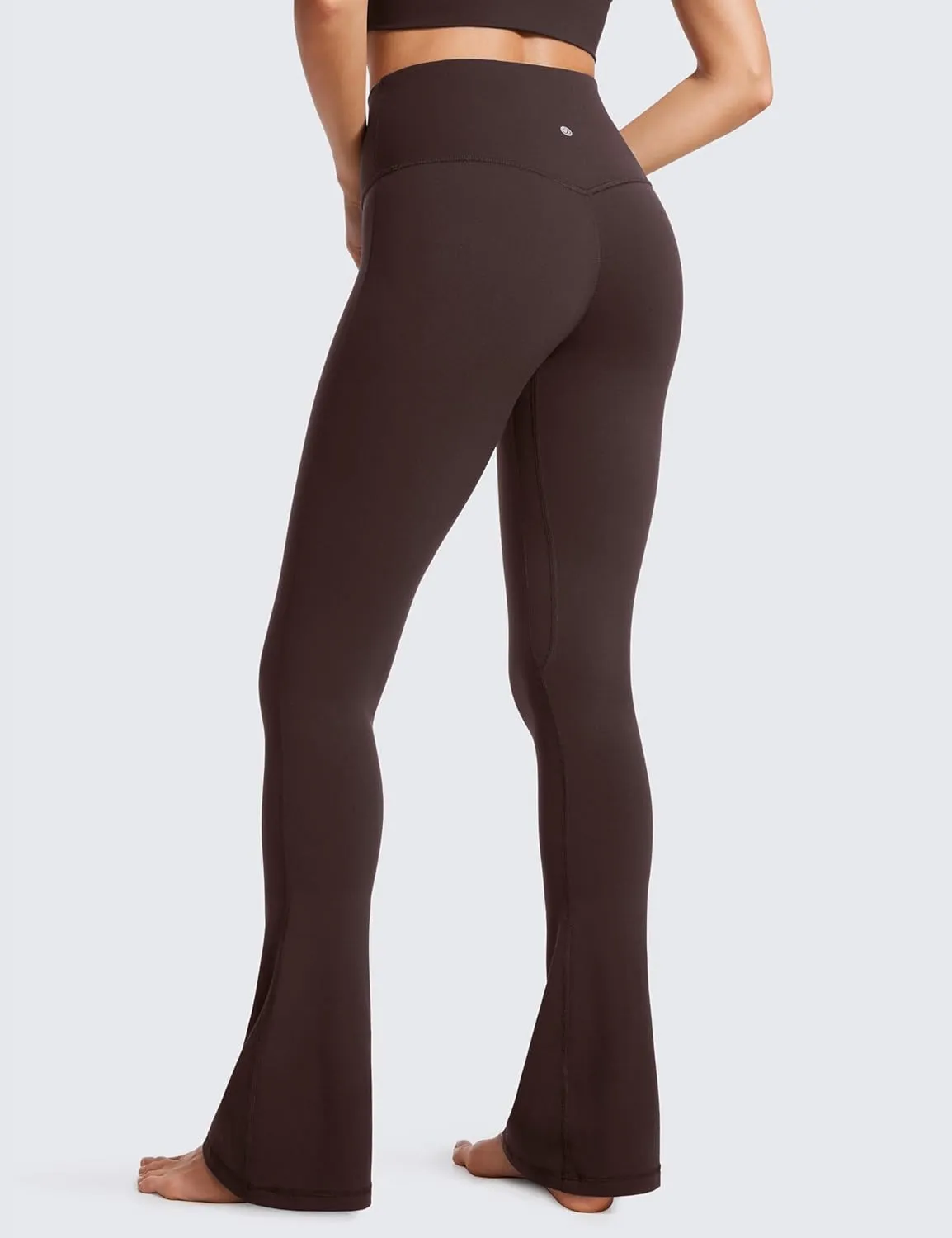 CRZ YOGA Butterluxe High Waist Mini Flared Leggings for Women 30" / 31.5" - Bootcut Yoga Pants with Pocket Casual Lounge