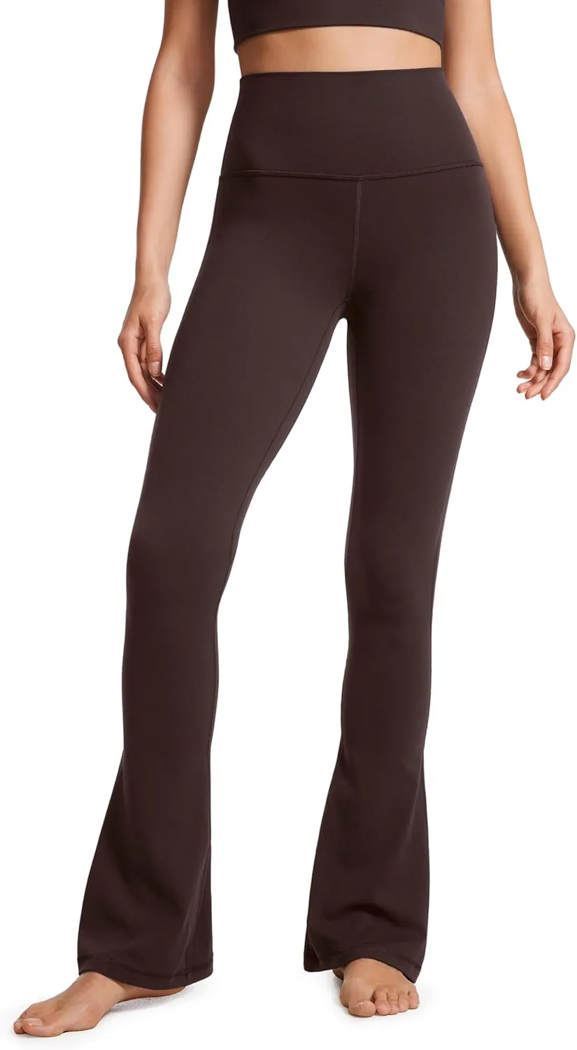 CRZ YOGA Butterluxe High Waist Mini Flared Leggings for Women 30" / 31.5" - Bootcut Yoga Pants with Pocket Casual Lounge