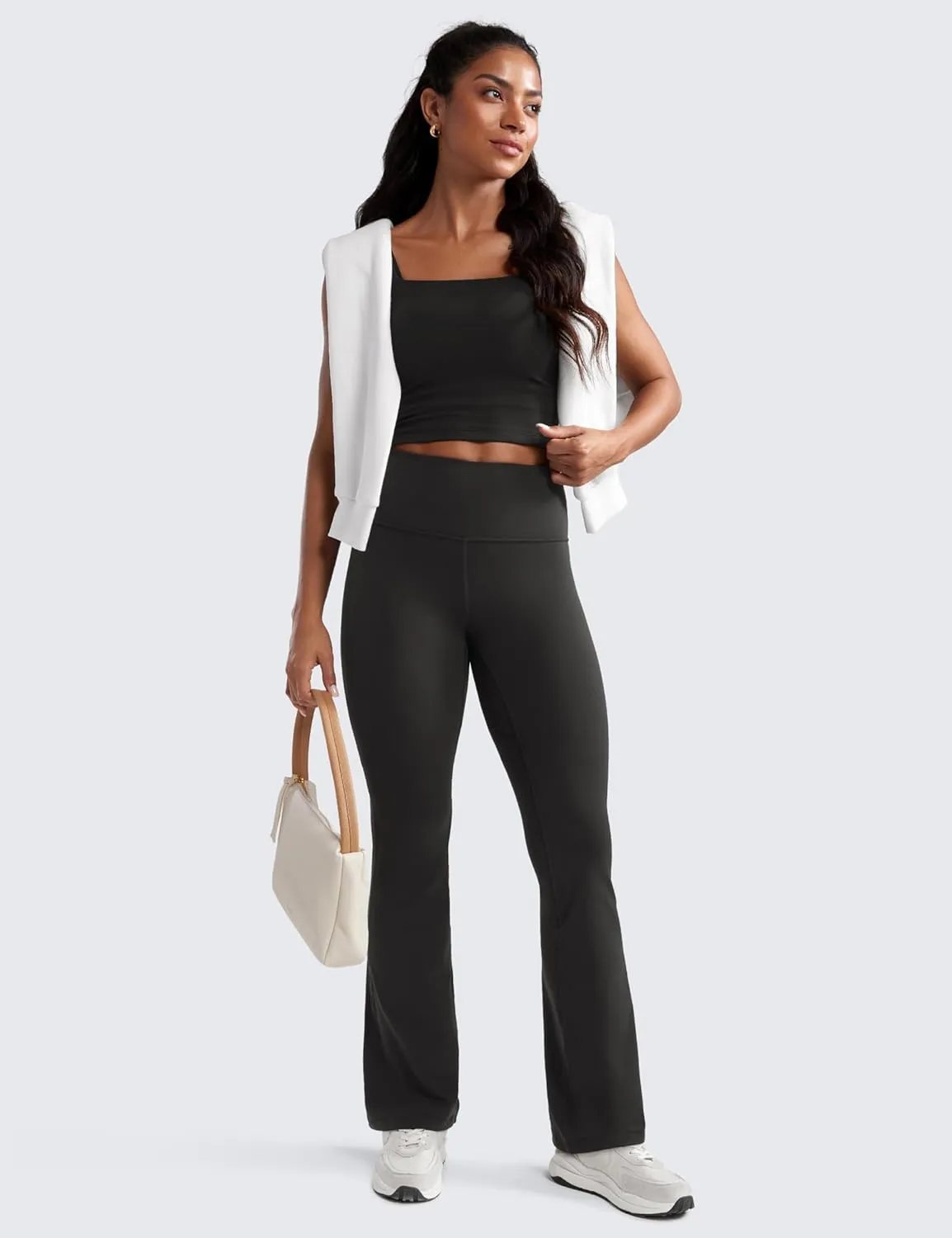CRZ YOGA Womens Butterluxe High Waist Flare Pants 29" / 30.5" / 32" / 33.5" - Yoga Bootcut Wide Leg with Pocket Lounge