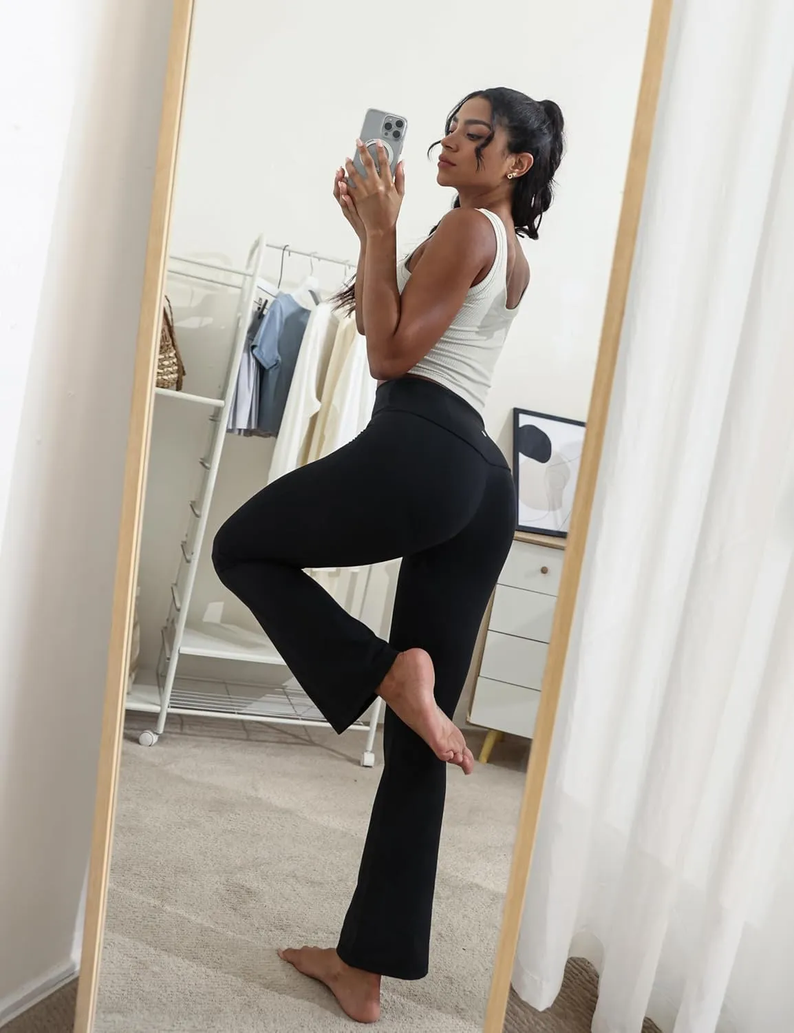 CRZ YOGA Womens Butterluxe High Waist Flare Pants 29" / 30.5" / 32" / 33.5" - Yoga Bootcut Wide Leg with Pocket Lounge
