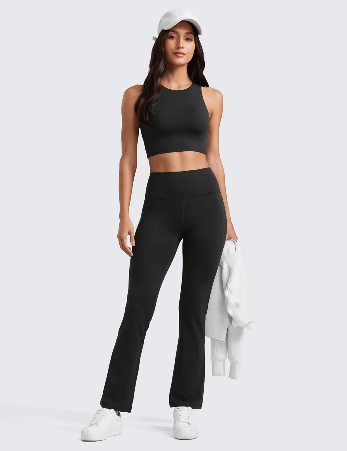 CRZ YOGA Womens Butterluxe High Waist Flare Pants 29" / 30.5" / 32" / 33.5" - Yoga Bootcut Wide Leg with Pocket Lounge