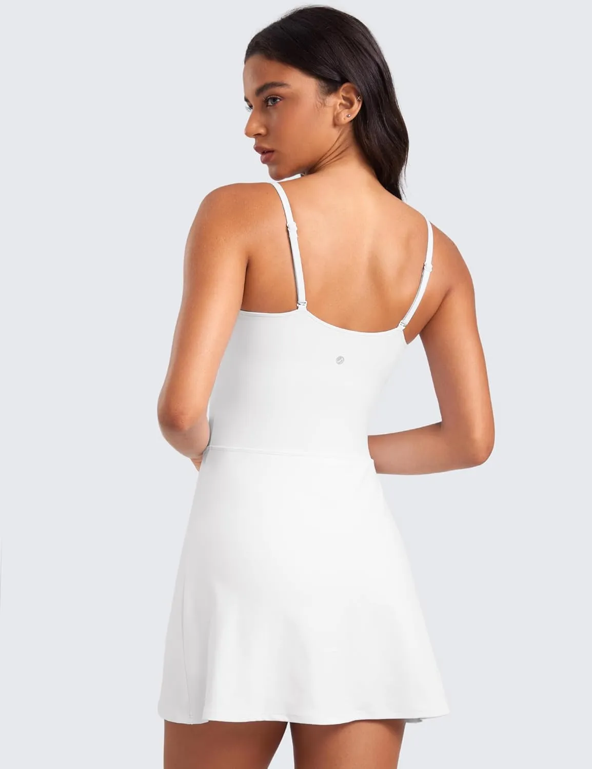 CRZ YOGA Womens Butterluxe Tennis Dress Spaghetti Strap Casual Athletic Sports Outfits with Built-in Shorts and Bras