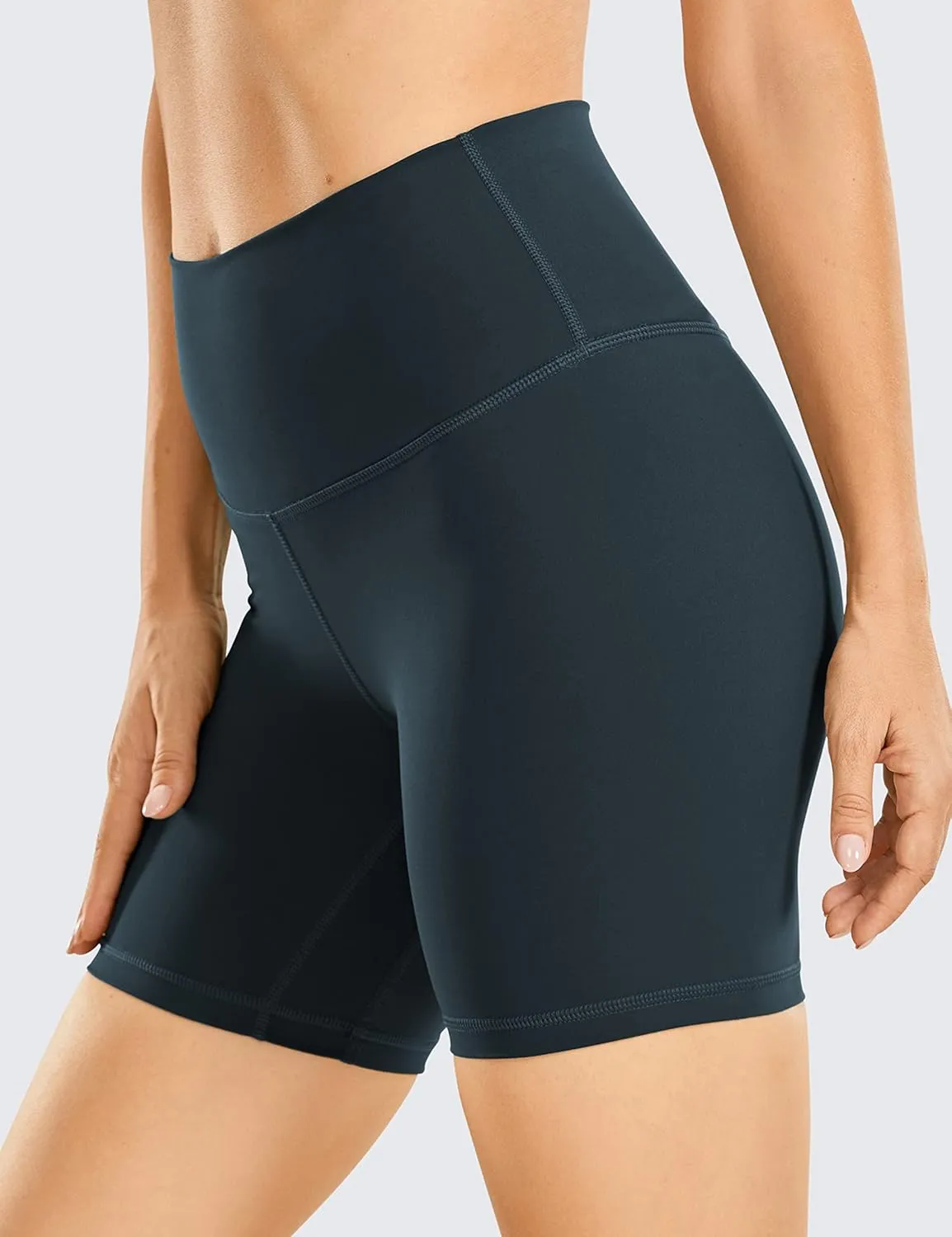 CRZ YOGA Women's Naked Feeling Biker Shorts 6'' - High Waist Yoga Workout Gym Spandex Shorts