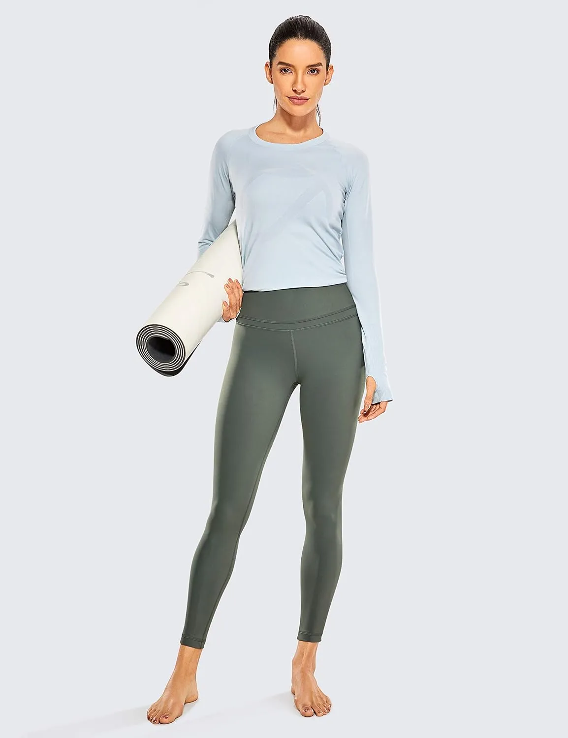CRZ YOGA Womens Naked Feeling Workout 7/8 Yoga Leggings - 25 Inches High Waist Tight Pants