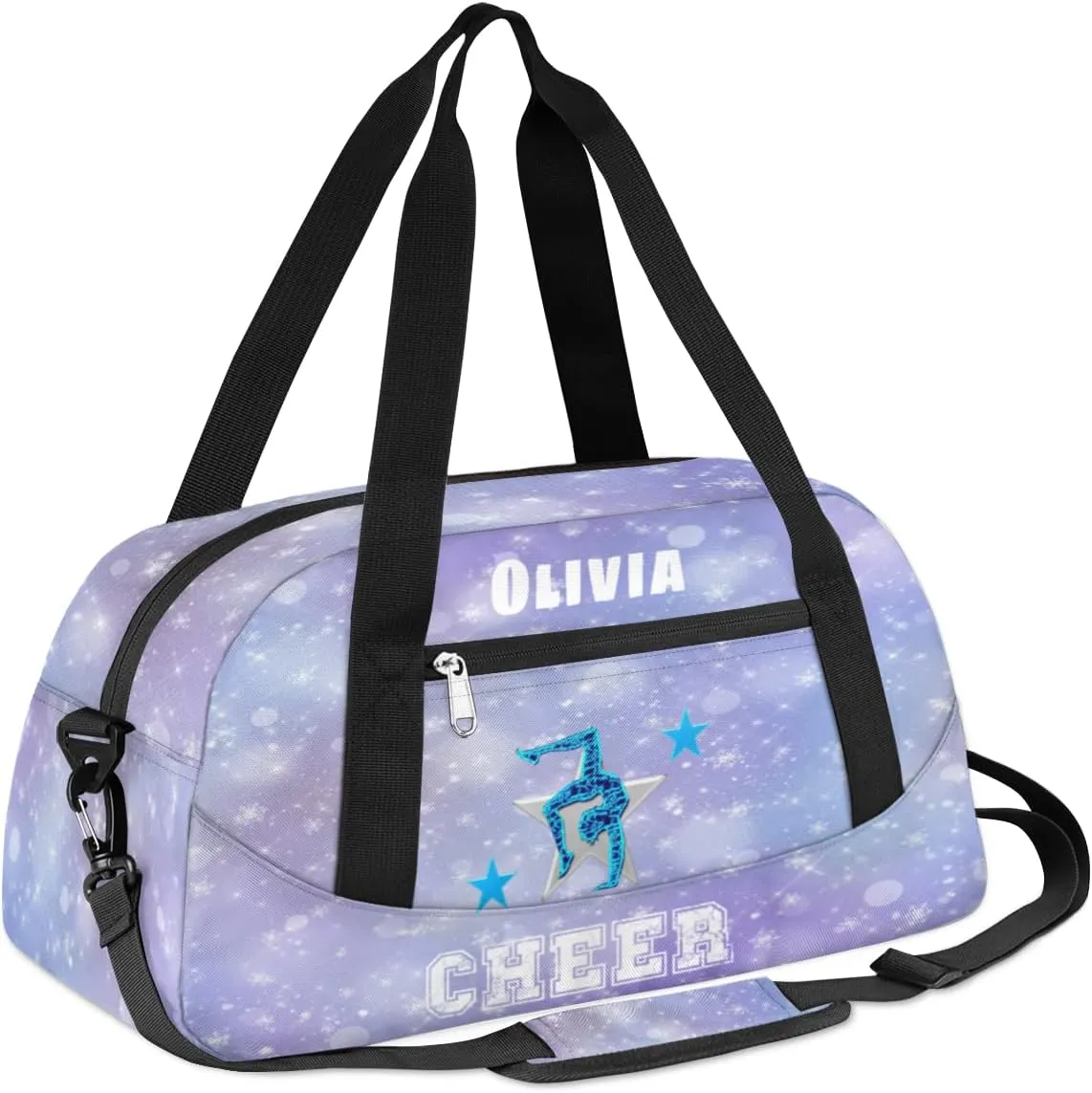 Custom Kids Duffel Overnight Bag Personalized Dance Bag Travel Duffel Bag for Girls Boys Customized Kids Gifts- GYMNASTICS DESIGN