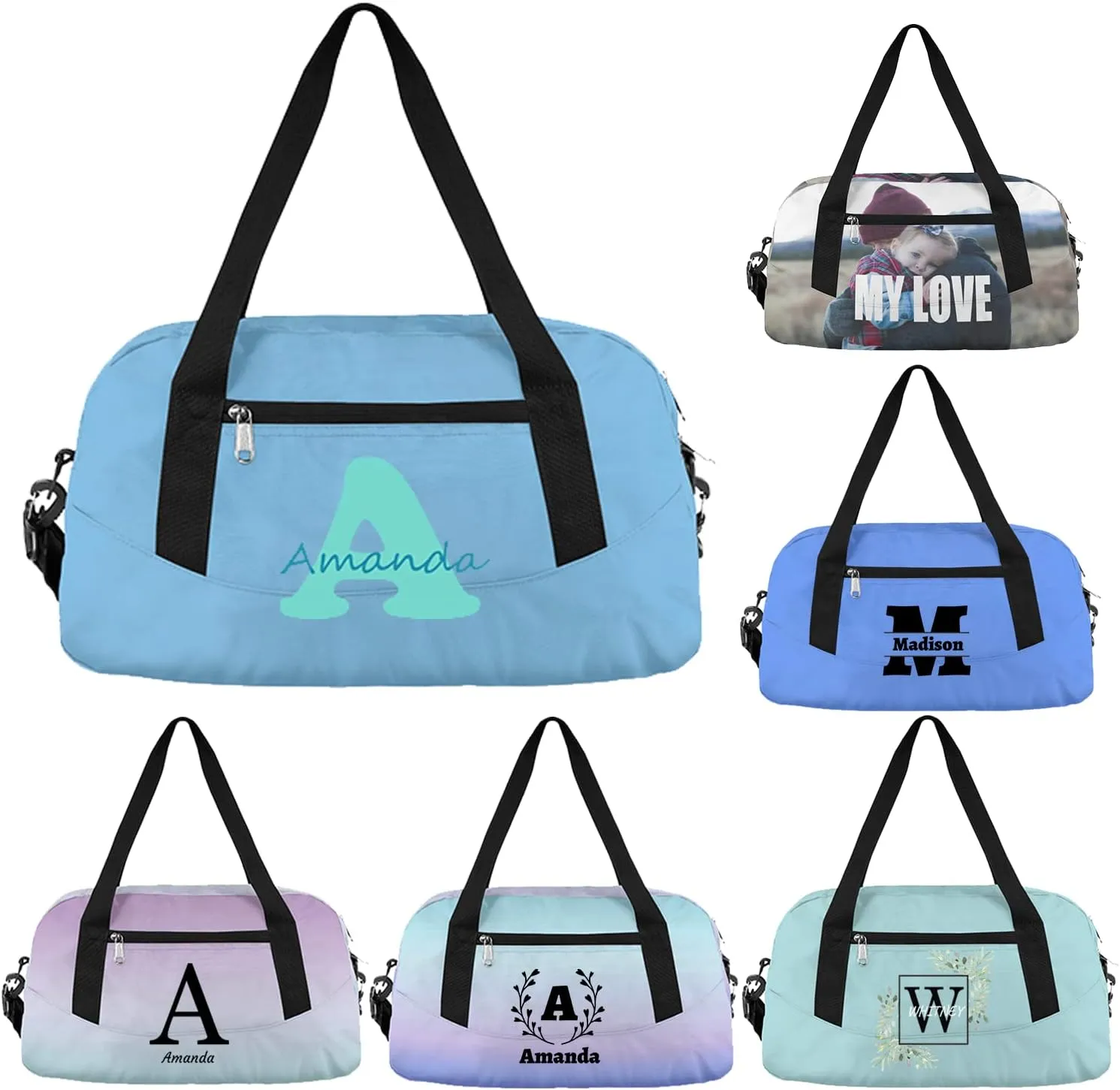 Custom Kids Duffel Overnight Bag Personalized Your Name or Text Kids Duffel Bag for Girls Boys Customized Kids Gifts
