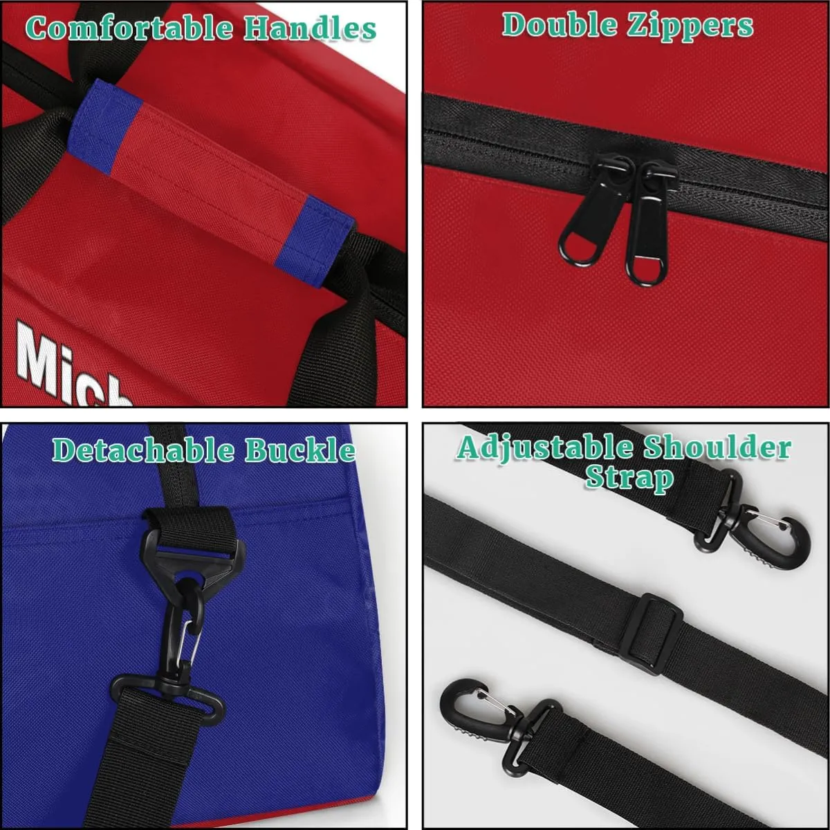Custom Name Sports Duffel Bag Boys, Personalized Sportsman Training Bag Travel Weekender Tote Carry-On Fitness Workout Bag, Golf Silhouette