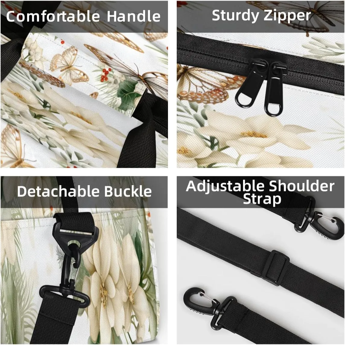Custom Spring Small Gym Bag 18 inch for Women Men Personalized Flower Carry On Overnight Weekender Bag for Travel Work Dance Sport