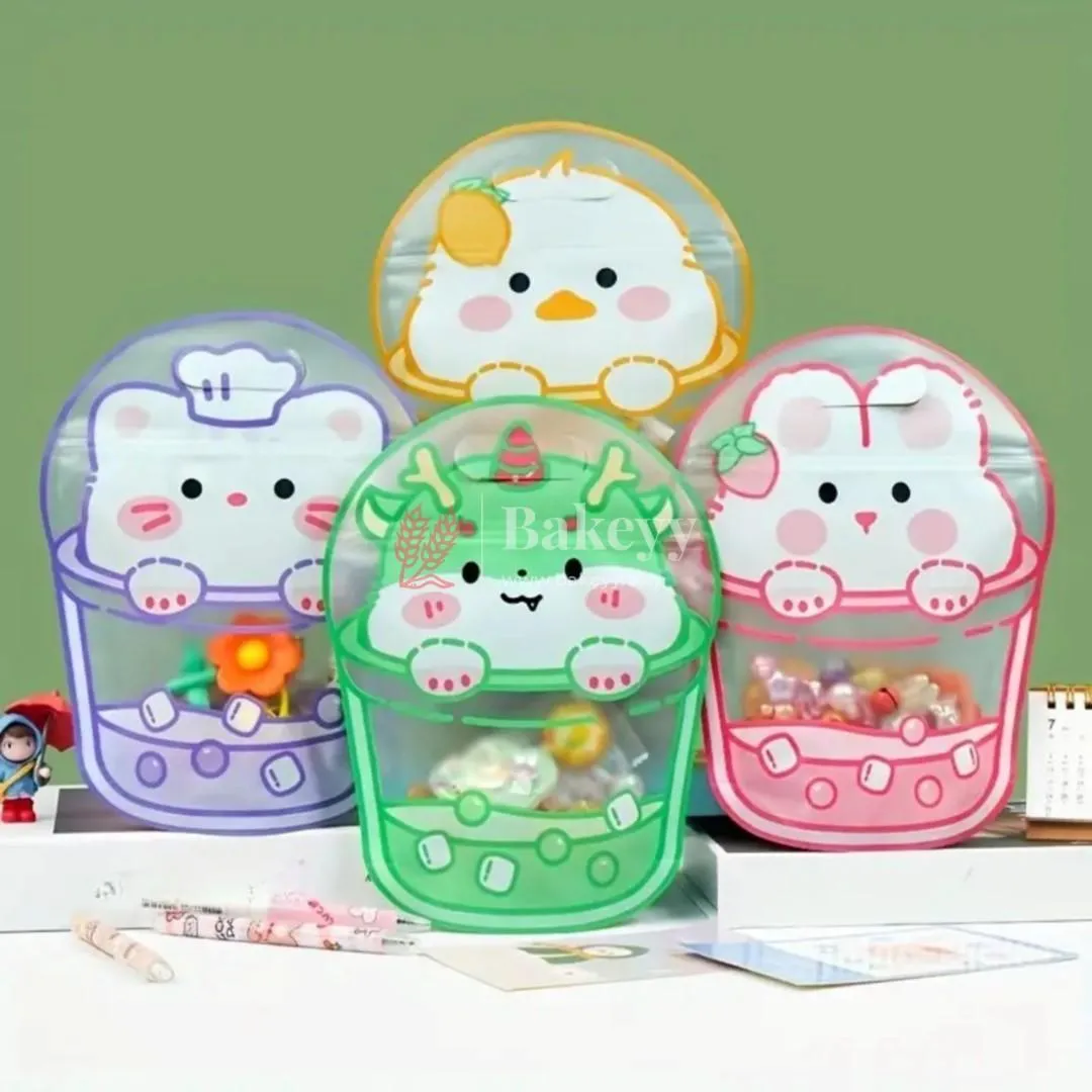 Cute Animal Design Zip Lock Bags| 4 in 1 Design |Stain-Resistant, Water-Resistant | Pack of 50