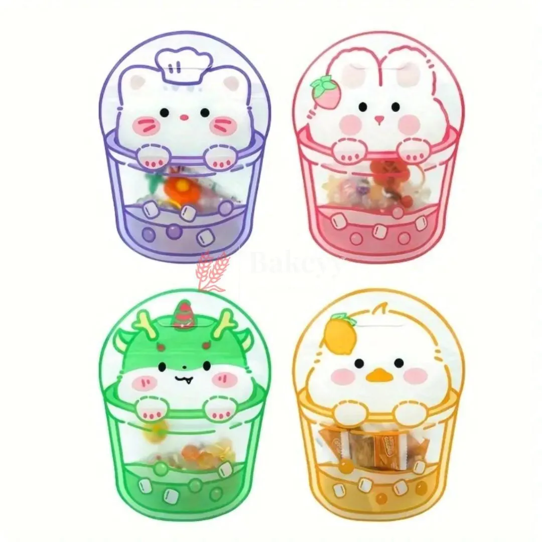 Cute Animal Design Zip Lock Bags| 4 in 1 Design |Stain-Resistant, Water-Resistant | Pack of 50