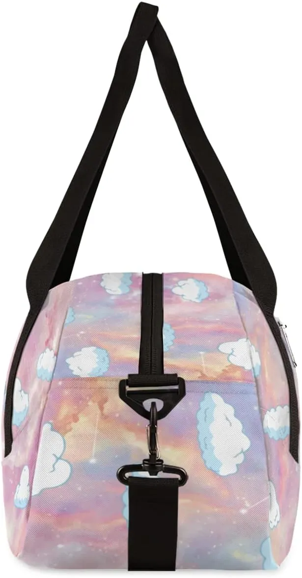 Cute Baby Elephant Kids Duffel Bag for Girls Boys Teens, Starry Sky Dance Bag Overnight Small Duffel Bag Carry On Weekend Sports Gym Travel Bag for School Practice Gymnastics Ballet