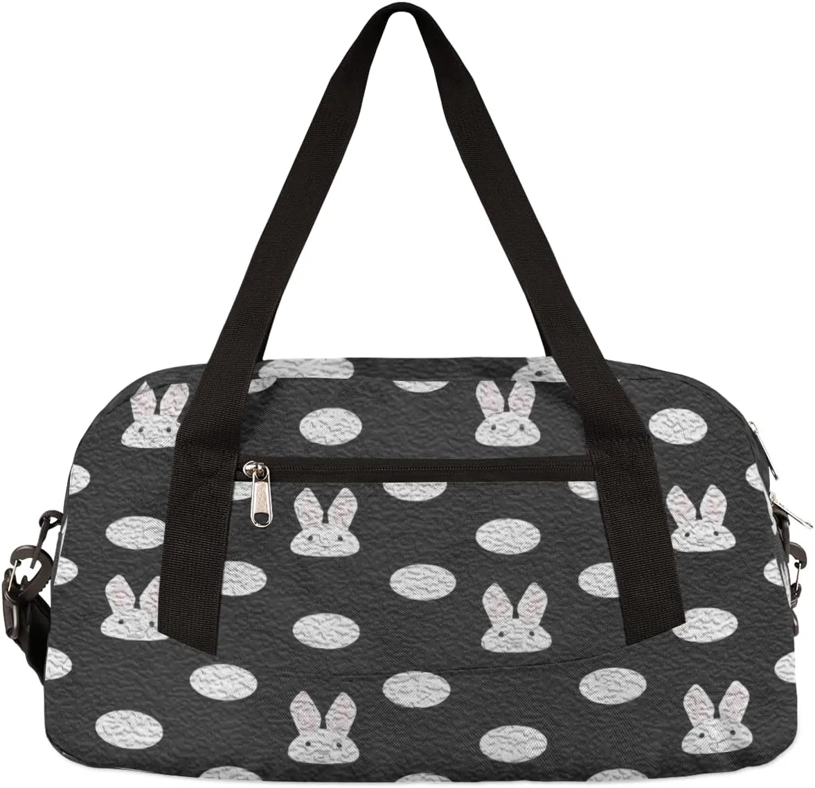 Cute Bunny Polka Dots Kids Duffel Bag for Girls Boys Teens, Oil Painting Dance Bag Overnight Small Duffel Bag Carry On Weekend Sports Gym Travel Bag for School Practice Gymnastics Ballet
