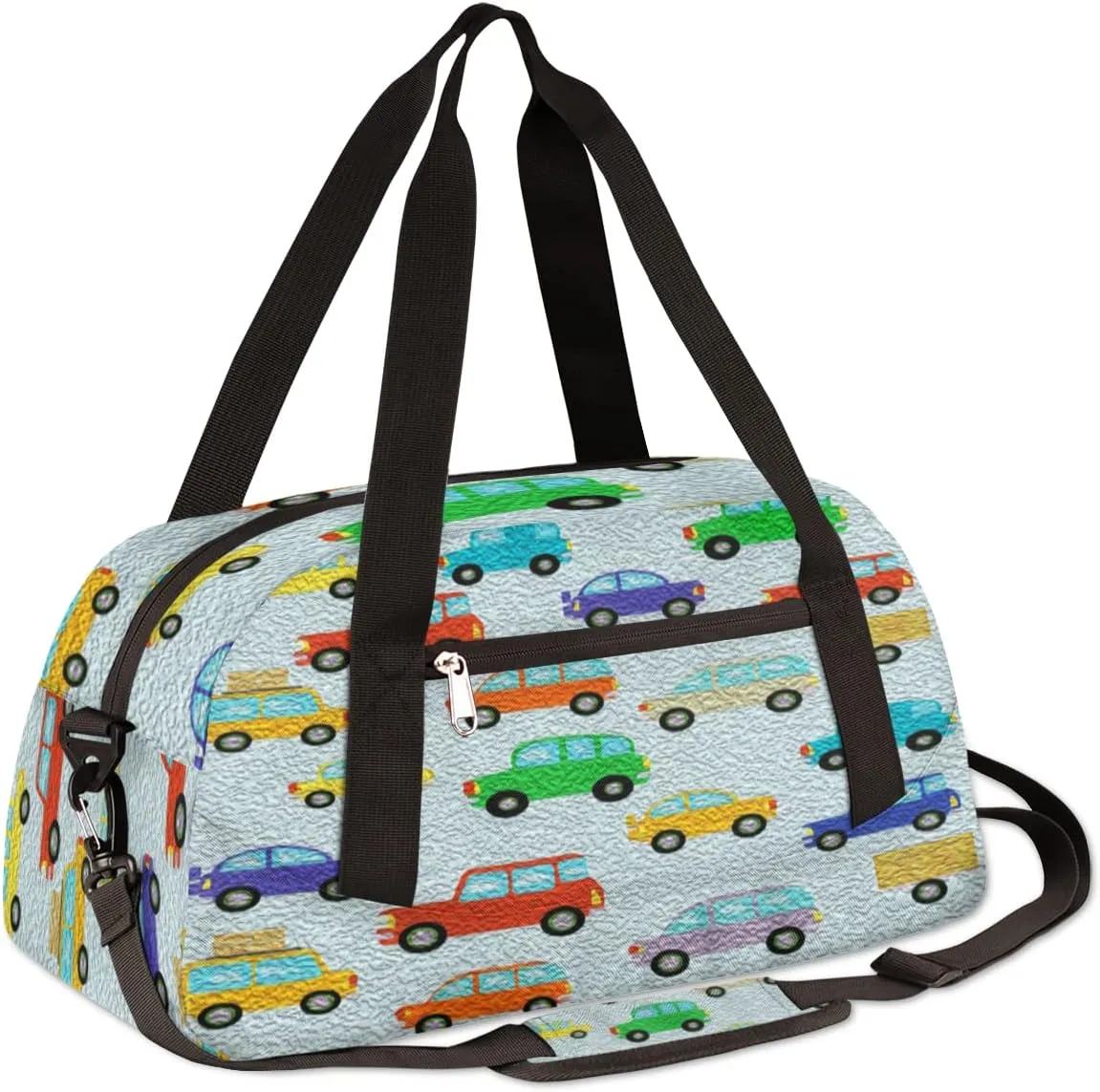 Cute Car Kids Duffel Bag for Girls Boys Teens, Car Oil Painting Dance Bag Overnight Small Duffel Bag Carry On Weekend Sports Gym Travel Bag for School Practice Gymnastics Ballet