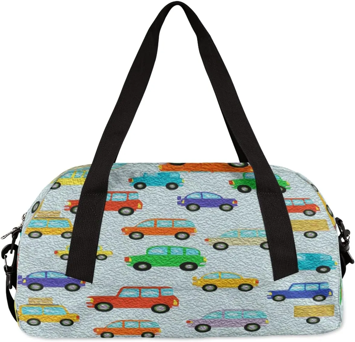 Cute Car Kids Duffel Bag for Girls Boys Teens, Car Oil Painting Dance Bag Overnight Small Duffel Bag Carry On Weekend Sports Gym Travel Bag for School Practice Gymnastics Ballet